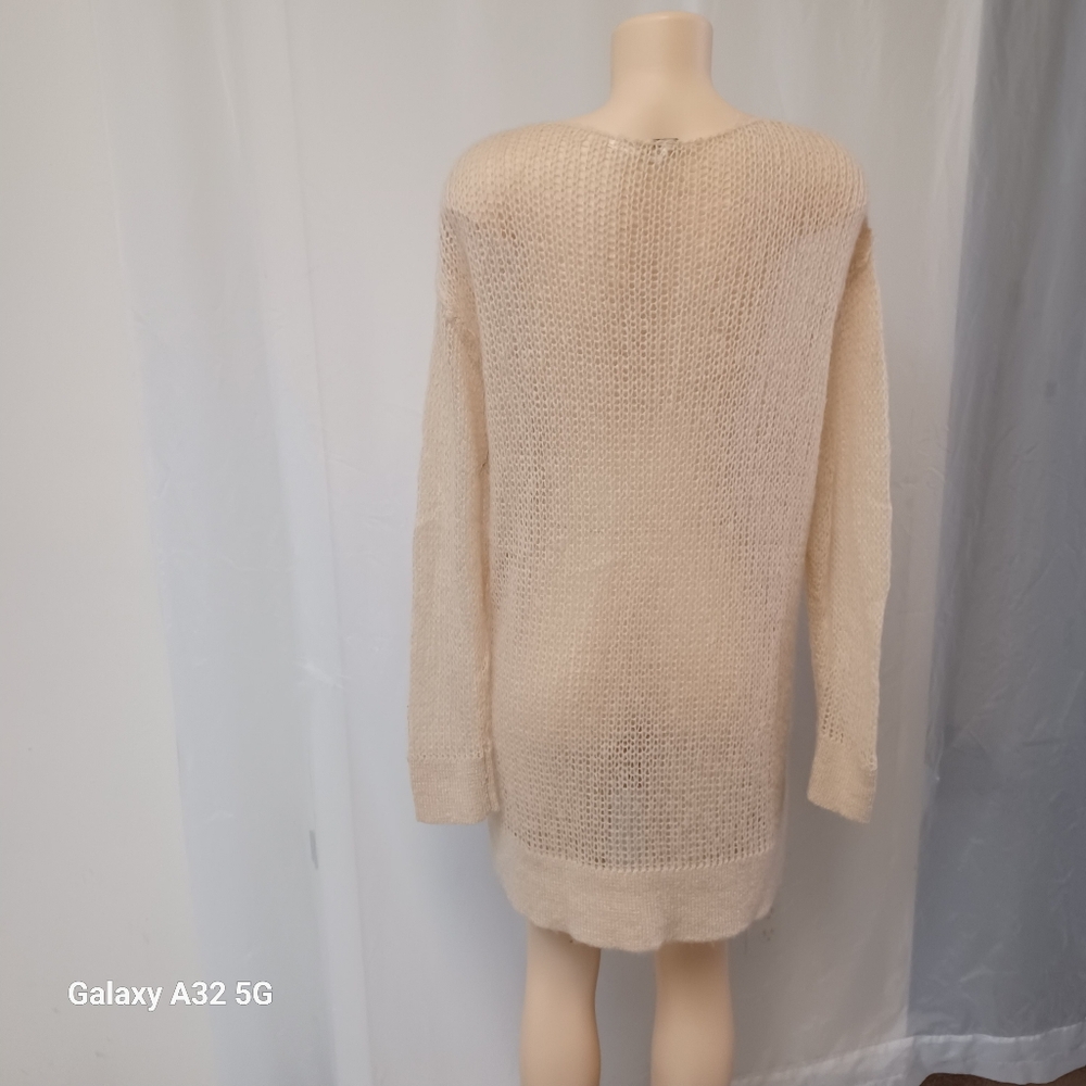 Free People Cream Knit Sweater Size M - Picture 5 of 11